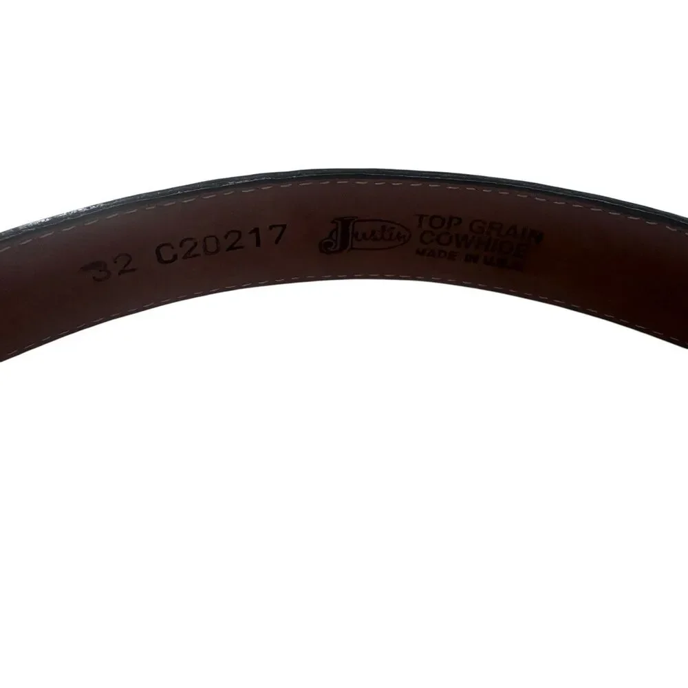 Justin Top Grain Cow Hide Brown Women's Belt, Size 32 Fast Shipping